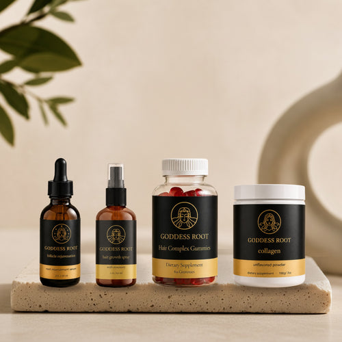 Total Goddess System with Gummies: Serum, Rosemary Spray, Hair Complex Gummies and Collagen